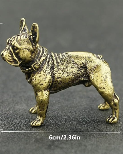 Vintage Solid Brass Miniature - Delicate Bulldog Desk Ornament for Pet Enthusiasts - Exquisite Collectible and Home Décor Accent（Bulldog） - LeafyLoom
