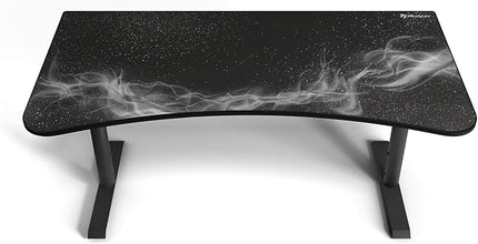 Arozzi Arena Special Edition Ultrawide Curved Gaming and Office Desk with Full Surface Water Resistant Desk Mat Custom Monitor Mount Cable Management Cut Outs - Gunmetal Galaxy - LeafyLoom