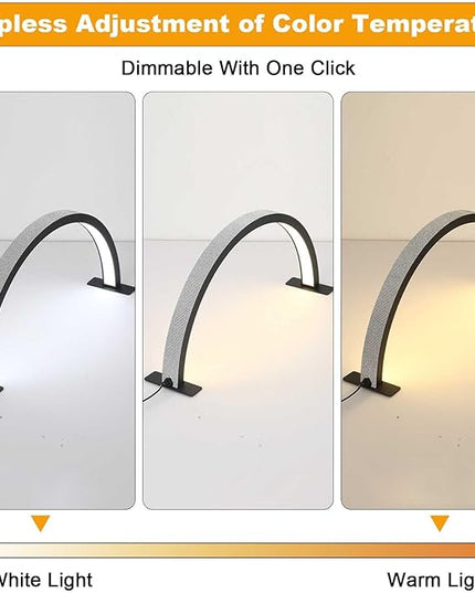 Half Moon Nail Desk Lamp, 48W Manicure LED Light for Nails, 3360 Lumen Stepless Dimming with Wire Controller, 3 Light Modes Nail Light for Desk, Arch Light for Nail Techs - LeafyLoom