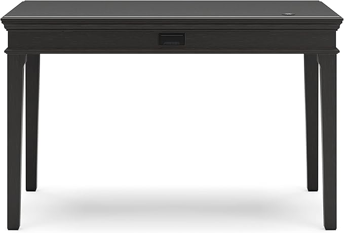Signature Design by Ashley Beckincreek Classic Home Office Small Leg Desk with 1 Drawer and USB Ports, Black - LeafyLoom