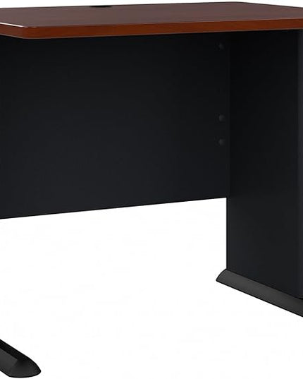 Bush Business Furniture Series A 36W Small Desk in Hansen Cherry and Galaxy, Compact Computer Table for Home or Professional Office - LeafyLoom