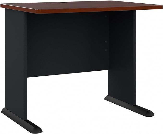 Bush Business Furniture Series A 36W Small Desk in Hansen Cherry and Galaxy, Compact Computer Table for Home or Professional Office - LeafyLoom