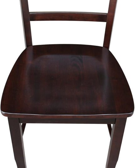 International Concepts Madrid Ladder Back Chair, Java, Rich Mocha - LeafyLoom
