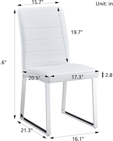 NicBex Haerin-SD-00385-LWJ Dining Chairs, 16.1"x21.3"x36.6", White - LeafyLoom