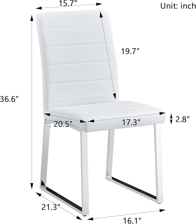 NicBex Haerin-SD-00385-LWJ Dining Chairs, 16.1"x21.3"x36.6", White - LeafyLoom