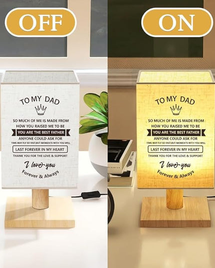 Welsky Dad Gifts from Daughter Son, Personalized Table Lamp Birthday Gifts for Dad, Dad Birthday, Christmas Presents from Kids - LeafyLoom