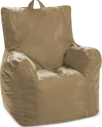 Posh Creations Structured Comfy Bean Bag Chair for Gaming, Reading, and Watching TV, Pasadena Chair, Microsuede - Camel - LeafyLoom