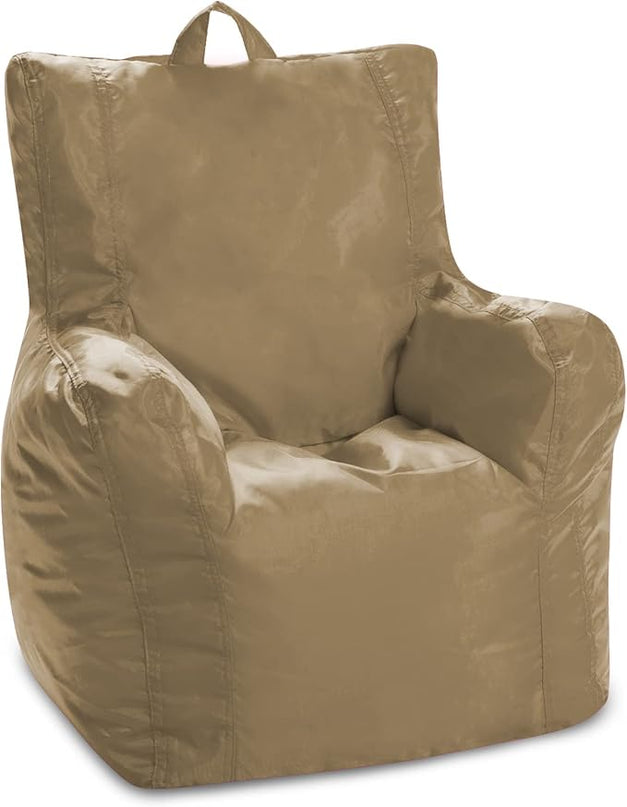 Posh Creations Structured Comfy Bean Bag Chair for Gaming, Reading, and Watching TV, Pasadena Chair, Microsuede - Camel - LeafyLoom