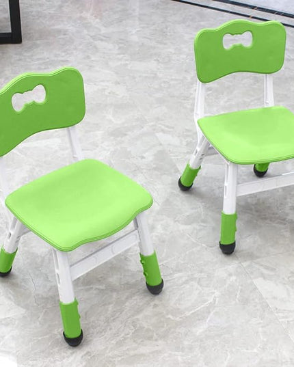 Adjustable Kid Chairs Indoor 3 Level Adjustable Suitable for Children Age 2-6. Maximum Load-Bearing 220LBS Suitable for Family Classroom and Nursery Child Seat Set (2-Pack-Green) - LeafyLoom