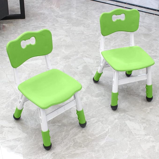 Adjustable Kid Chairs Indoor 3 Level Adjustable Suitable for Children Age 2-6. Maximum Load-Bearing 220LBS Suitable for Family Classroom and Nursery Child Seat Set (2-Pack-Green) - LeafyLoom