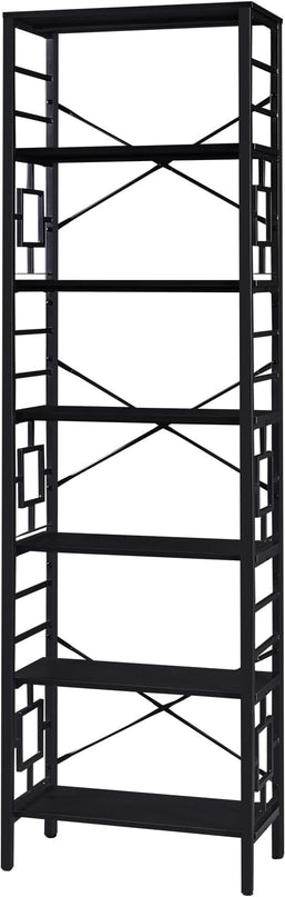 HOMISSUE Bookcase,7-Tier Tall Bookshelf Metal Bookcase and Bookshelves, Free Standing Storage Modern Bookshelf for Home Office Living Room and Bedroom，Black - LeafyLoom