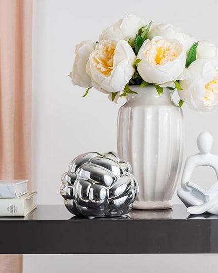 Silver Decor Knot, Silver Table Decor, Coffee Table Decor, Shelf Decor, Modern Decor for Decorative Books, Decorative Objects (5X4inc) - LeafyLoom