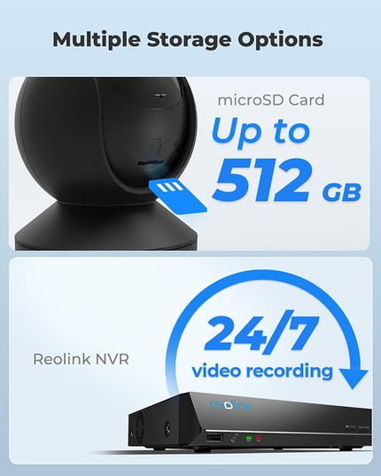 REOLINK Indoor Security Camera E1 Pro(Black), 4MP Plug-in Pet Camera Support 2.4/5 GHz WiFi, 360 Degree Auto Tracking Baby/Dog Monitor, Person/Pet Detection, Night Vision, 2 Way Audio, Local Storage REOLINK