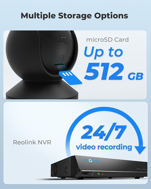REOLINK Indoor Security Camera E1 Pro(Black), 4MP Plug-in Pet Camera Support 2.4/5 GHz WiFi, 360 Degree Auto Tracking Baby/Dog Monitor, Person/Pet Detection, Night Vision, 2 Way Audio, Local Storage REOLINK