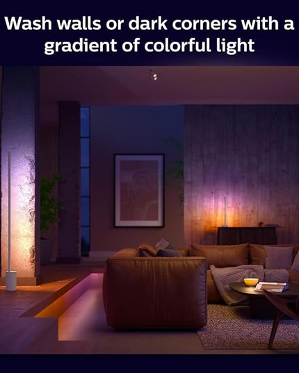 Philips Hue Signe Smart Floor Lamp, White - White and Color Ambiance LED Color-Changing Light - 1 Pack - Indoor - Control with Hue App - Works with Alexa, Google Assistant, and Apple Homekit PhilipsHue