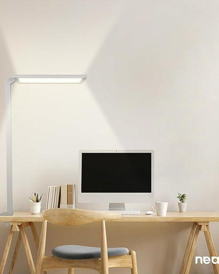 Neatfi 7000 High-Lumens Premium LED Desk Lamp - Touch Controlled, Clamp-on, UltraBright, 4000K Color Temperature, 70W Dimmable Light, Adjustable Head for Home Office and Study (25 Inches, Gray) - LeafyLoom