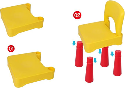 burgkidz Plastic Toddler Chair, Durable and Lightweight, 9.3" Height Seat, Indoor or Outdoor Use for Boys Girls for 18+ Months (Yellow) - LeafyLoom