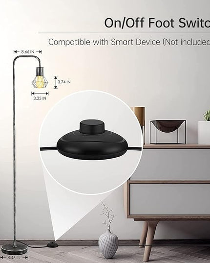 BoostArea Floor lamp,Industrial Floor Lamp,Standing Lamp with 6W LED Bulb,E26 Socket,On/Off Footswitch,Whole Metal,Modern Floor Lamp for Bedroom,Office, Living Room,Rustic,Vintage,Farmhouse - LeafyLoom