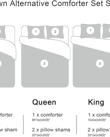 downluxe Lightweight Plaid Comforter Set (Twin) with 1 Pillow Sham - 2-Piece Set - Grey/White Plaid - Down Alternative Reversible Comforter - LeafyLoom