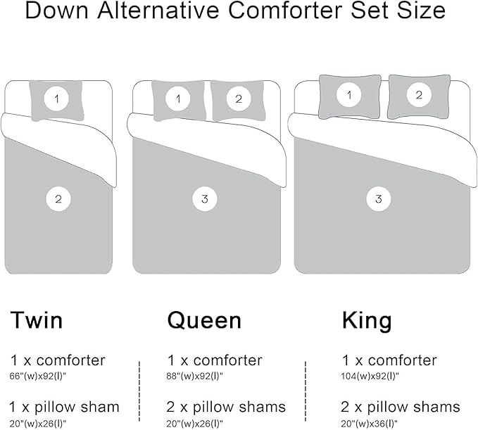 downluxe Lightweight Plaid Comforter Set (King) with 2 Pillow Shams - 3-Piece Set - Black/White Plaid - Down Alternative Reversible Comforter - LeafyLoom