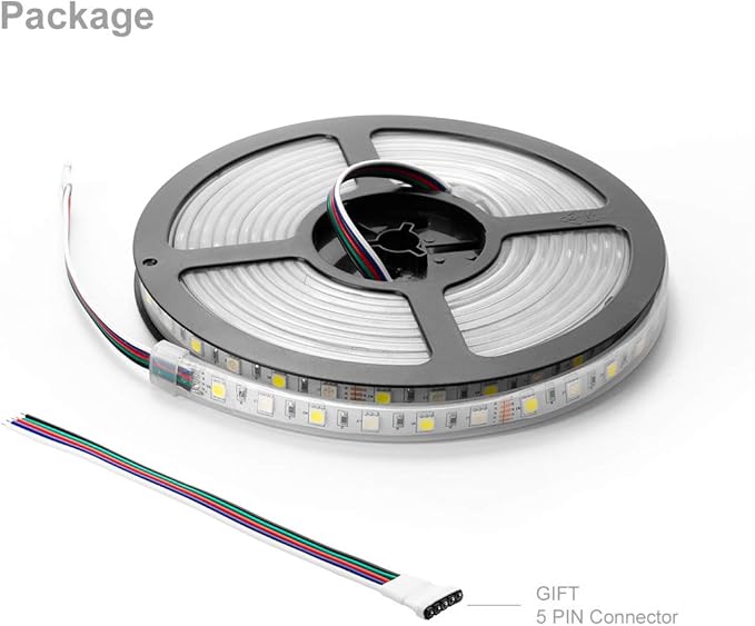 BTF-LIGHTING 5050 RGBW RGB+Cool White(6000K-7000K) 150RGB+150White LED Tape Light 5m 16.4ft 60LED/m Multi-Colored IP67 12mm Width FPCB DC12V for Bedroom Home Decoration(No Adapter or Controller) BTF-LIGHTING