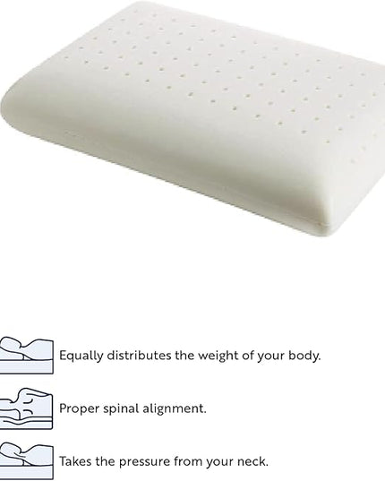 English Home 2 Pack Memory Foam Pillow, Breathable Height Adjustable Orthopedic Pillow, Cervical Pillow for Neck Pain, Machine Washable Side Sleeper Pillow, Neck Pillow, Hard, 16"x 24"x6" inch White - LeafyLoom
