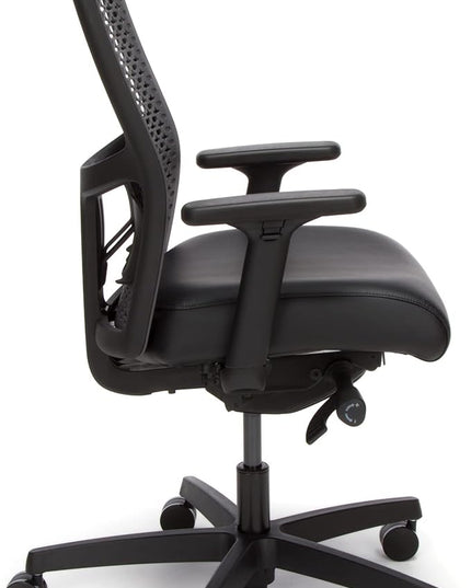 HON Ignition 2.0 ReActiv Office Chair Ergonomic Open Mesh-Style Back for High Airflow & Flex Support - Adjustable Lumbar, Synchro-Tilt Recline, Home Office Computer Desk Chair for Back Pain - Black - LeafyLoom