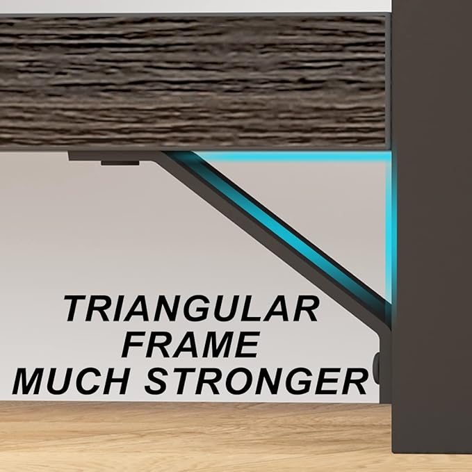 IBF Industrial 5 Cube Storage Organizer Bookshelf, Rustic Low Horizontal Book Shelf, Metal and Wood Cube Bookcase for Bedroom, Modern Wide Cubby Shelf for Living Room Home Office, Dark Grey Oak, 47 In - LeafyLoom