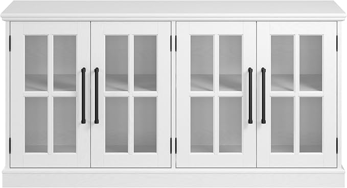Bush Furniture Westbrook 60W TV Stand for 75 Inch TV in White Ash | Living Room Entertainment Center with Storage - LeafyLoom