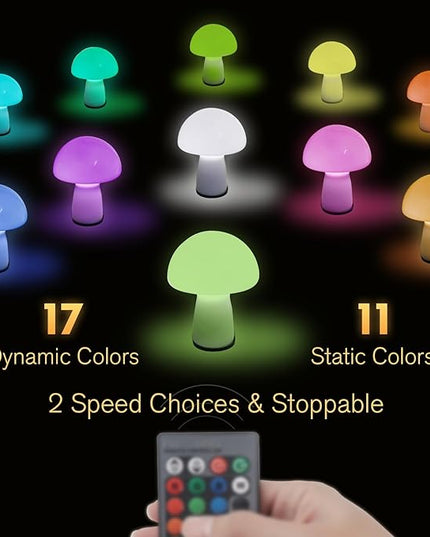 Milk White Mushroom lamp, Murano style retro design,Glass desk lamp with RGB 16 Color gradient dimmable LED bulbs, bedroom bedside bedside lamp, perfect home decoration.(LED Bulb Included) - LeafyLoom
