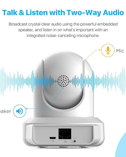 Amcrest 1080P WiFi Security Camera 2MP Indoor Pan/Tilt Wireless IP Camera, IP2M-841W (White) Amcrest