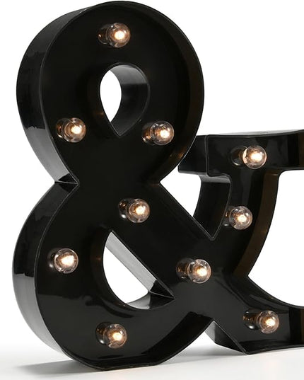 Light Up Black Alphabet Marquee Letters Sign LED Marquee Number Lights Sign for Night Light Home Bar Christmas Lamp Birthday Party Wedding Decoration & - LeafyLoom