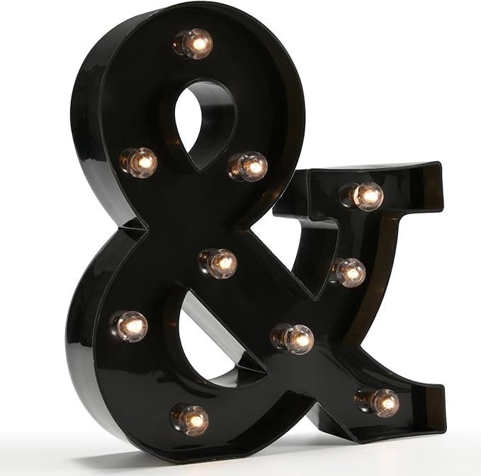 Light Up Black Alphabet Marquee Letters Sign LED Marquee Number Lights Sign for Night Light Home Bar Christmas Lamp Birthday Party Wedding Decoration & - LeafyLoom