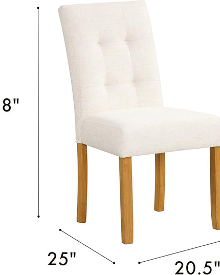 HomePop Classic Parsons Dining Chairs, Pack of 2, Ivory Textured Woven - LeafyLoom