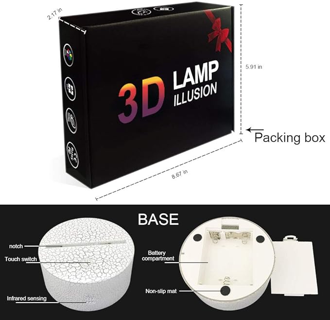 Dolphin Girls Gifts Dolphin Lamp 16 Colors Change with Remote Control 3D Optical Illusion Dolphin Decor Light As a Birthday Gift Ideas for Baby and Kids - LeafyLoom