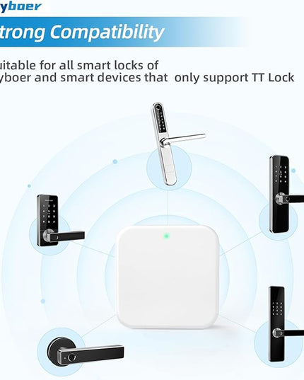 Wi-Fi Gateway Remotely Control Smart Fingerprint Door Lock with TT Lock App, Gateway Smart Hub Compatible with Alexa Voice Control,Electronic Lock Assemblies by Nyboer Nyboer