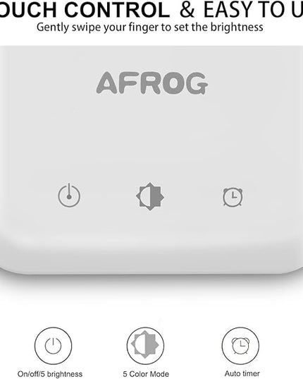 AFROG Multifunctional LED Desk Lamp with USB Charging Port, 5 Lighting Modes,5 Brightness Levels, Sensitive Control, 30/60 min Auto Timer, Eye-Caring Office Lamp，8W，5000K - LeafyLoom