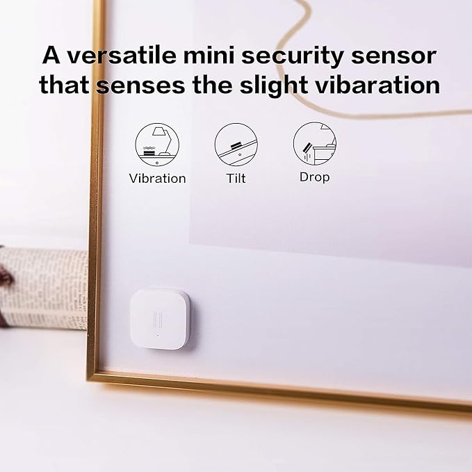 Aqara Vibration Sensor, Requires AQARA HUB, Zigbee Connection, Wireless Mini Glass Break Detector for Alarm System and Smart Home Automation, Compatible with Apple HomeKit, Works with IFTTT Aqara