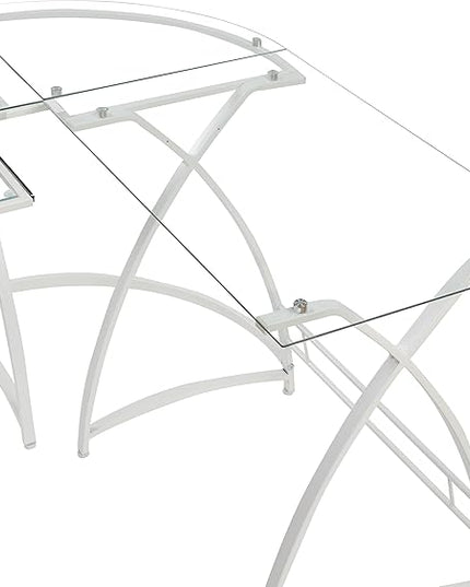 NicBex Laik-DW-00063-DX Desks, 51" W x 51" D x 28" H, White - LeafyLoom
