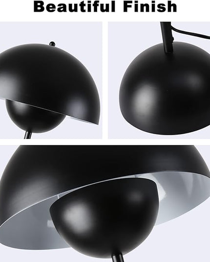 Modern Floor Lamp for Bedroom, 63'' Industrial Corner Floor Lamp for Living Room, Metal Arched Shade Tall Standing Lamp for Office, Reflecting Light Reading Floor Lamp, Black - LeafyLoom