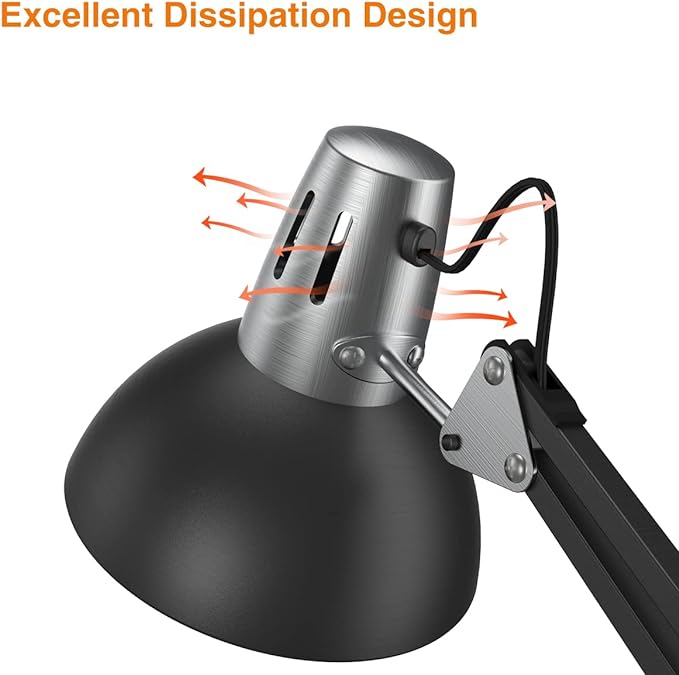 LEPOWER Floor Lamp, Swing Arm Floor Lamp, Industrial Floor Lamp with Heavy Metal Base, E26 Lamp Base Standing Reading Lamp, Modern Floor Lamp for Home Office, Living Room, Bedroom Black - LeafyLoom