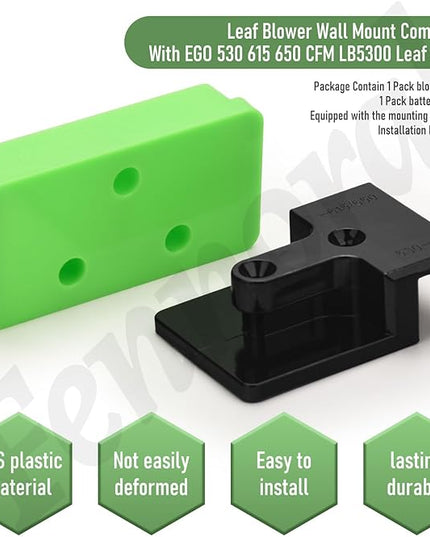 Leaf Blower Wall Mount & Battery Holders Compatible with EGO Leaf Blower, Blower Wall Mount Use for EGO 530 615 650 CFM LB5300 Blower and Battery Mounts for EGO 54v Batteries - LeafyLoom