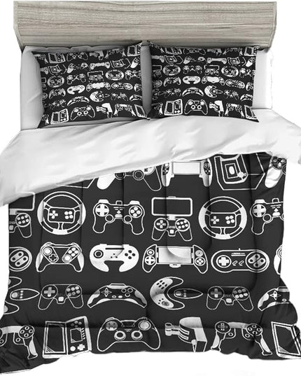 Sunnycitron Kids comforter sets Gamer Bedding Sets for Boys Twin Comforter Set Gaming Comforter Sets Gamer Comforter Set for Boys Gaming Bed Gamer Room Decor,1 Comforter 2Pillowcase - LeafyLoom