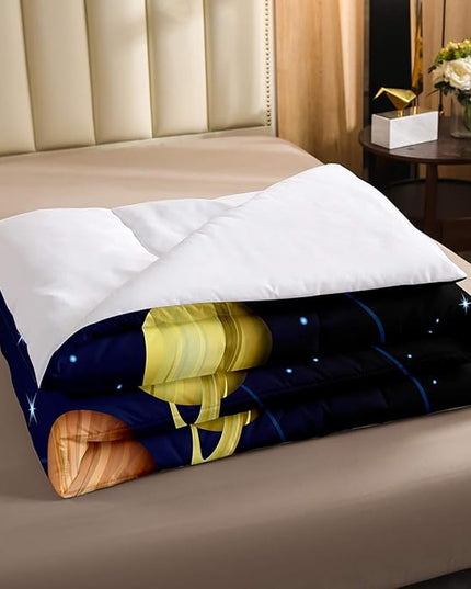 Erosebridal Boys Outer Space Bedding Set, Kids Galaxy Nebula Comforter Set Queen Size, Starry Sky Cosmos Down Comforter for Children Girls, Solar System Starry Landscape Quilted Duvet, Blue Purple - LeafyLoom