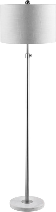 JONATHAN Y JYL3022C June 65" Adjustable Metal/Marble LED Floor Lamp, Modern, Contemporary, Elegant, Glam, Office, Living Room, Family Room, Dining Room, Bedroom, Hallway, Foyer, Chrome - LeafyLoom
