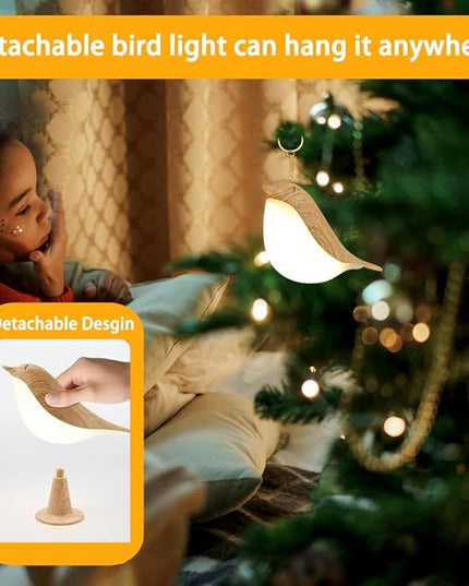 Bird Small Desk Lamp, Night Light for Bedroom, Cordless Table Lamp with 3 Color Temperature and Touch Sensor, Rechargeable Bedside lamp - LeafyLoom