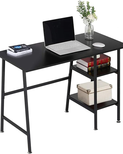 VECELO 43 Inch Computer Modern Student Writing home-office, Ladder Desk, Black - LeafyLoom