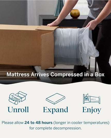 LUCID 10 Inch Memory Foam Mattress - Plush Feel - Infused with Bamboo Charcoal and Gel - Bed in a Box - Temperature Regulating - Pressure Relief - Breathable - Full Size - LeafyLoom