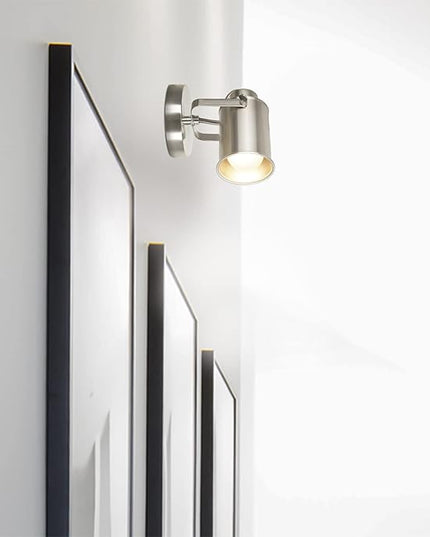 Catalina Lighting 18775-016 Modern Multipurpose Spotlight Desk or Wall Mount Accent Lamp, LED Bulb Included, 6", Brushed Nickel - LeafyLoom