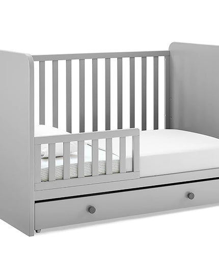GAP babyGap Graham 4-in-1 Convertible Crib with Storage Drawer - Greenguard Gold Certified, Grey/Dark Grey - LeafyLoom